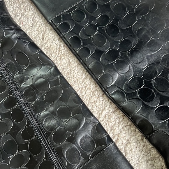 Coach | Leather Logo Embossed Heel Boots - Picture 2 of 6